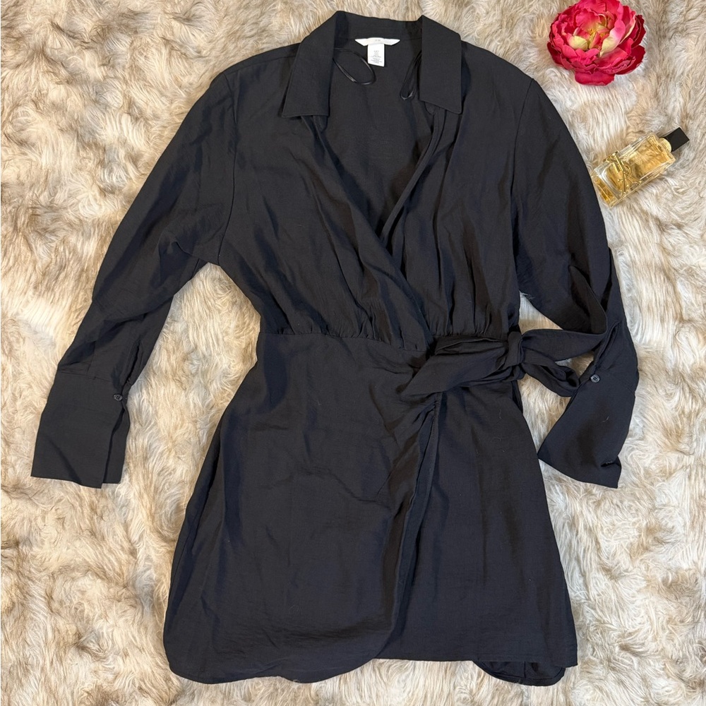 H&M Black  Wrap Dress